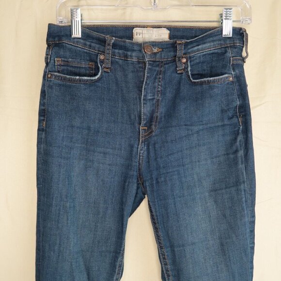 Free People Skinny Jeans Dark Wash Distressed Stretch Urban Outfitters Size 27 - Picture 2 of 11